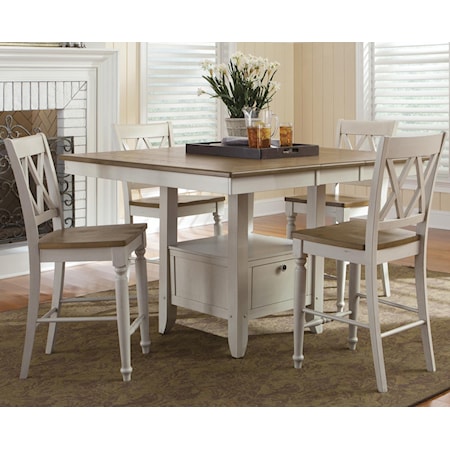 5 Piece Gathering Table and Chairs Set